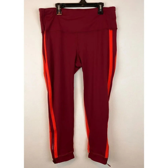 Lululemon Zip The Line Crop Deep Ruby  Coral Size 12 - Picture 12 of 16